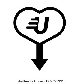 letter U and map pin. logo concept. Designed for your web site design, logo, app, UI