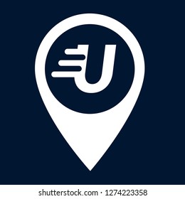 letter U and map pin. logo concept. Designed for your web site design, logo, app, UI