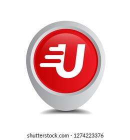 letter U and map pin. logo concept. Designed for your web site design, logo, app, UI