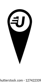letter U and map pin. logo concept. Designed for your web site design, logo, app, UI