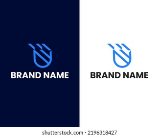 letter u mark modern logo design template