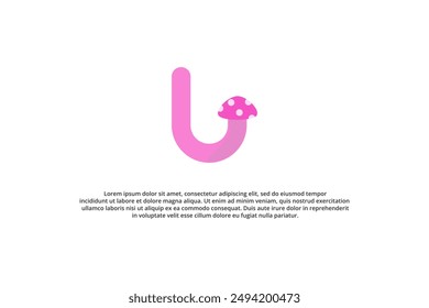 letter u masroom minimal logo