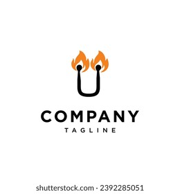 Letter U Matches logo icon vector template.eps