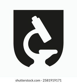 Letter U Microscope Symbol For Medical Experiment Sign