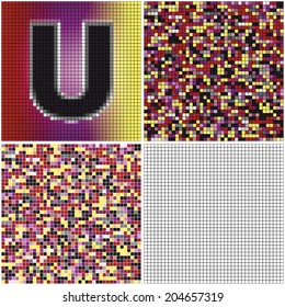 Letter U (mixed mosaic with empty cells)