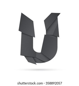 Letter U. Modern abstract alphabet.