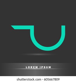 Letter U. Modern and elegant typographic for your business