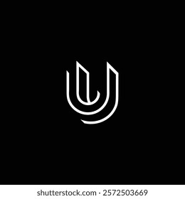 Letter U Modern Line Logo Template