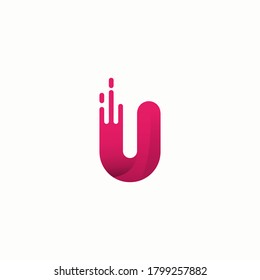 Letra U diseño de logotipo moderno.