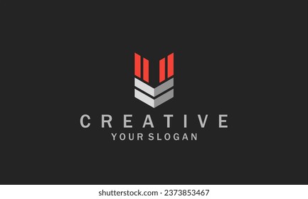 Letter U modern logo design template elements