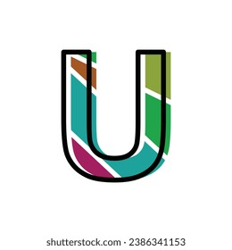 Carta U diseño de logotipo moderno, letras abstractas Logotipo Monograma Vector Elemento de plantilla de diseño Usable para su empresa, diseño, etc