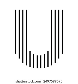 Letra U Inicial Monograma Icono de logotipo Líneas de rayas de Vertical geométricas