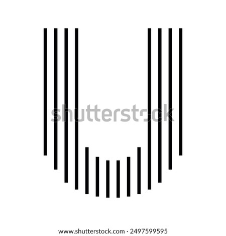 Letter U Modern Logo with Geometric Vertical Stripe Line Pattern