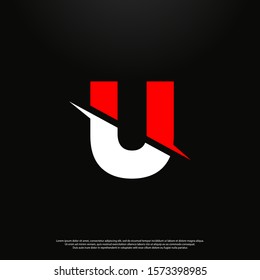 Letter U modern Logo icon monogram design. Vector graphic design template element. black background.