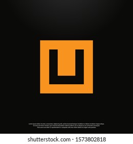 Letter U modern Logo icon monogram design. Vector graphic design template element. black background.
