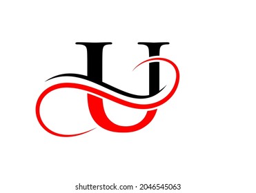 Carta U Modelo De Diseño De Logotipo De Forma Moderna. Logotipo U Con Ilustración De Vector Curvo Creativo. 