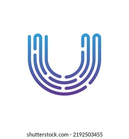 letter U modern vector logo design