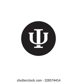 letter U and I monogram circle logo
