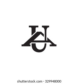 letter A and U monogram logo