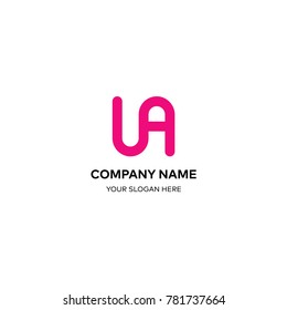 letter U and A monogram logo design vector sign template