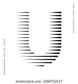 Logotipo de velocidad letra monograma u líneas ilustración de arte moderno abstracto vectorial