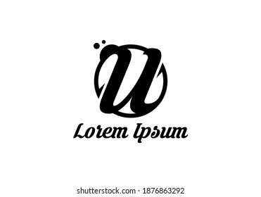 Letter U monogram logo, unique design minimalism.