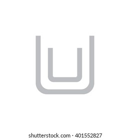 letter U and U monogram square shape logo gray