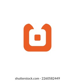letra u movimiento swoosh simple vector logo 
