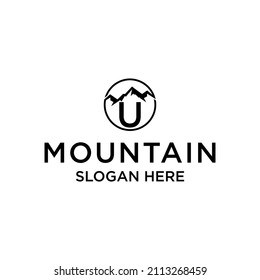 Letter u Mountain logo design