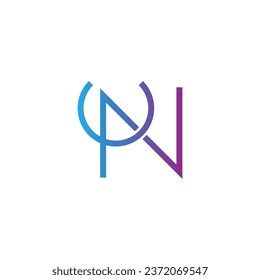 Letter U and N combination geometric symbol simple logo vector
