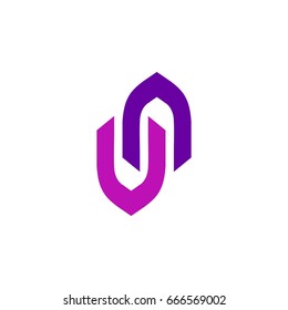 letter u and n logo