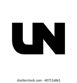 letter U and N logo vector.