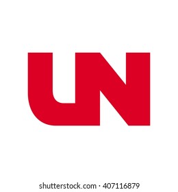 letter U and N logo vector.