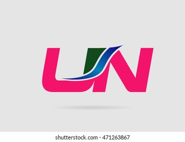 Letter U and N logo vector
