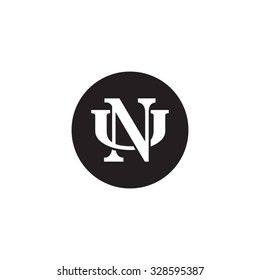 letter U and N monogram circle logo