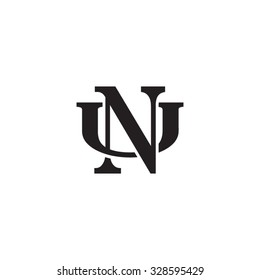 letter U and N monogram logo