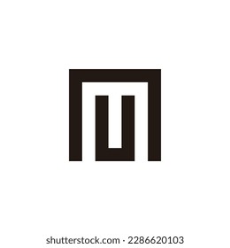 Letter U in n square geometric symbol simple logo vector