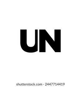 Letter U and N, UN logo design template. Minimal monogram initial based logotype.