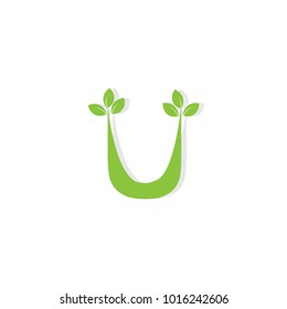 Letter U with nature concept