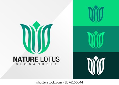 Letter U Nature Flower Life Logo Design Vector Template