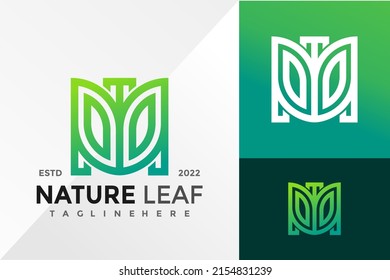 Letter U Nature Leaf Creative Logo Design Vector illustration template