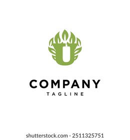 Letra U Naturaleza Leaf Tree logo icon Vector