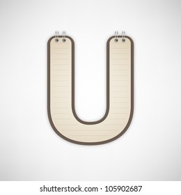 Letter U Notebook Vector