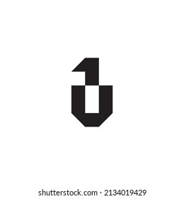 
letter U and number 1. simple symbol logo vector