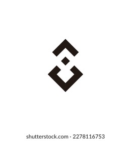 Letra U número 8 cuadrado símbolo geométrico simple vector