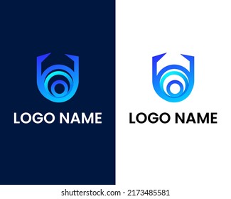 letter u and o modern logo design template