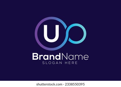 Letter U or U O Trendy and Professional Colorful infinity technology logo design vector template