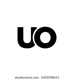 Plantilla de diseño de logotipo de la letra U y O, UO. Logotipo mínimo basado en el monograma inicial.