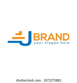 Letter U on White background. logo has the impression fast and reliable. Logo Design Template.