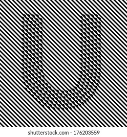 Letter U - Optical  illusion font set